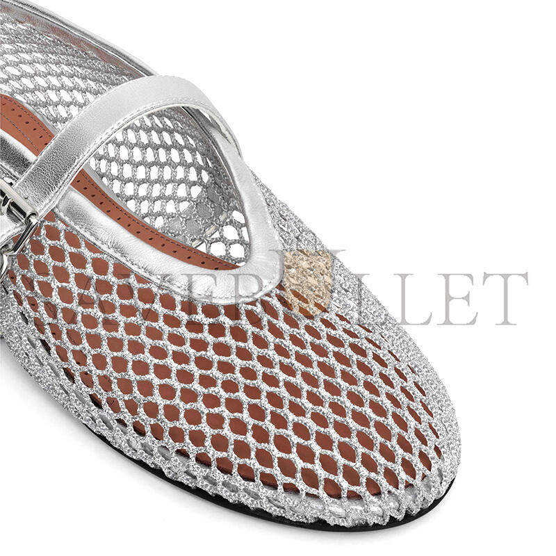 ALAÏA BALLET FLATS IN LAMINATED FISHNET AA3A029TK028 - 090 ALAÏA BALLET FLATS IN LAMINATED FISHNET AA3A029TK028 - 090